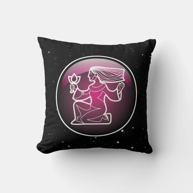 Purple Zodiac Virgo Throw Pillow (Front)