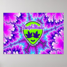 PurpleBlaZe alien head tyedye trippy poster