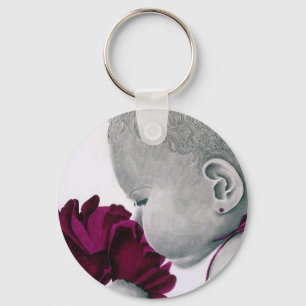 PurpleGirl1_flower Keychain