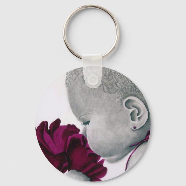 PurpleGirl1_flower Keychain (Front)