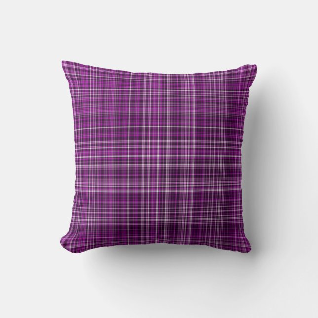 Purples Agréables Plaid Oreiller 07 Carrés (Recto)