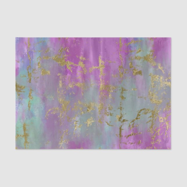 Purples, Blues and Gold Decoupage Paper (Front)