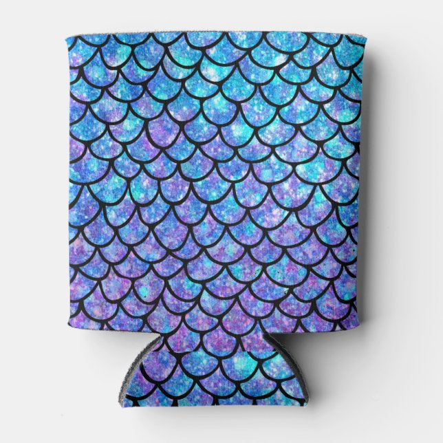 Purples & Blues Mermaid scales Can Cooler (Front)