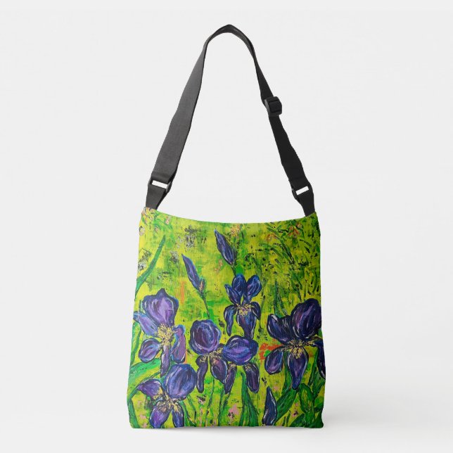 Purples et verts Sac fourre-tout Irises (Devant)