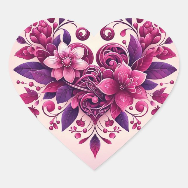 Purples Heart Heart Sticker (Front)