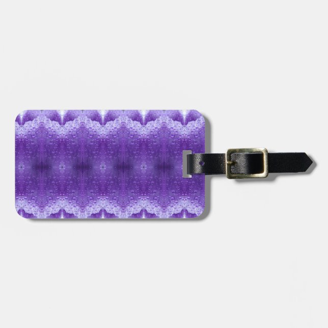 Purples Ikat Luggage Tag (Front Horizontal)