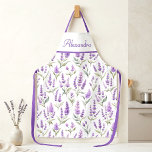 PurpleSage Green Lavender Custom Name Apron<br><div class="desc">This custom name watercolor lavender pattern apron is a perfect for your kitchen chef. If you would like to personalize this product,  please contact the designer.</div>