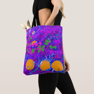 Purplish Pumpkin Field in Pop Art Style Tote Bag