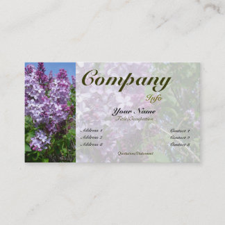 Purplke Lilacs in Bloom-custom colour Business Card