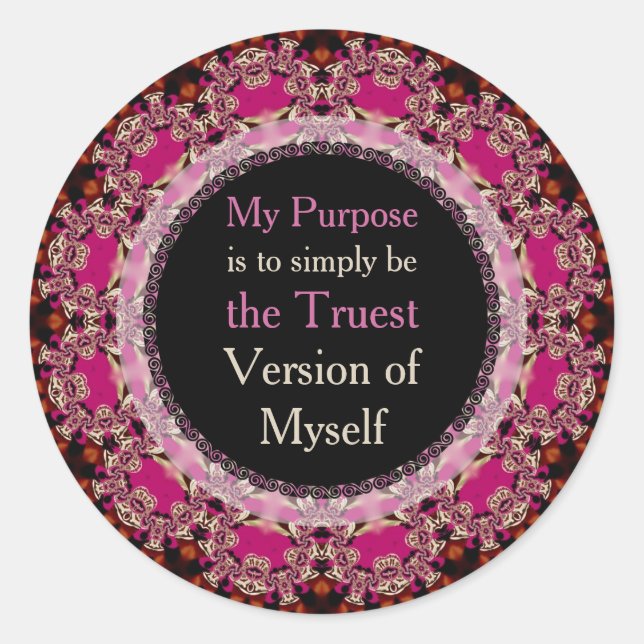 Purpose & Meaning Affirmations Customizable Quote Classic Round Sticker (Front)