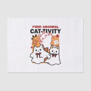 Purr-anormal Cat-tivity Cute Halloween Cat Design Tissue Paper