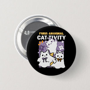 Purr-anormal Cat-tivity - Halloween Cat Design 2 Inch Round Button