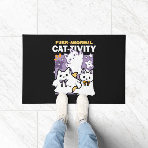 Purr-anormal Cat-tivity - Halloween Cat Design Doormat