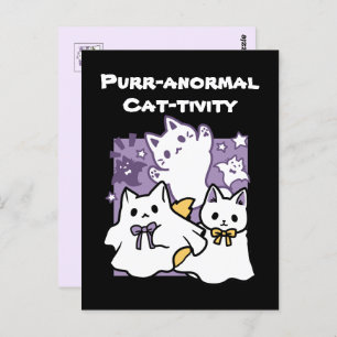 Purr-anormal Cat-tivity - Halloween Cat Design Postcard