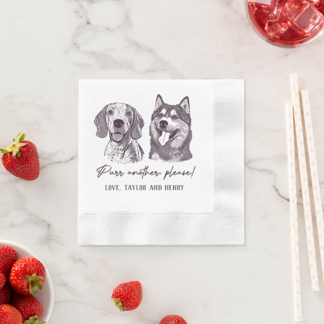Purr Another Please Customized Pet Wedding Napkins (Insitu)