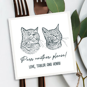 Purr Another Please Customized Pet Wedding Napkins