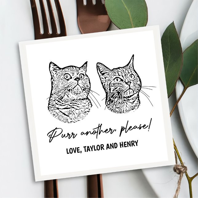 Purr Another Please Customized Pet Wedding Napkins (Creator Uploaded)
