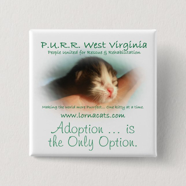 PURR Baby Square Button (Front)