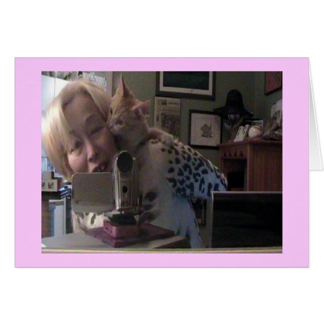 Purr-C Takes A Nibble  Card - Customized (Front Horizontal)