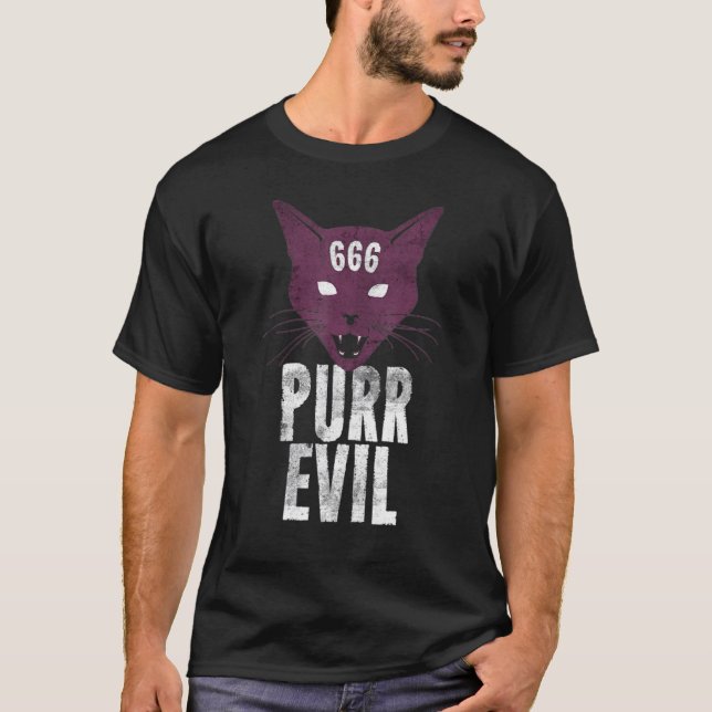 Purr Evil Cat For Cat T-Shirt (Front)
