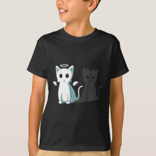 Purr Evil Devil Cat Happy Halloween Cat Angel Devi T-Shirt