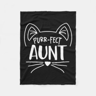 Purr-fect Aunt Gift Aunties Cat Lovers Fleece Blanket