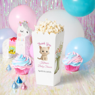 Purr-fect Baby Girl Kitten Baby Shower Favor Box