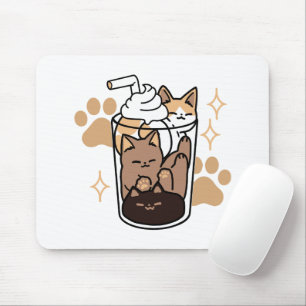 Purr-fect Blend: Cat and Coffee Art for Pet Lovers Mouse Pad