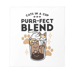 Purr-fect Blend: Cat and Coffee Art for Pet Lovers Notepad