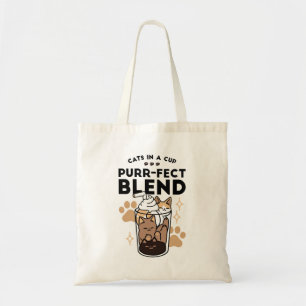Purr-fect Blend: Cat and Coffee Art for Pet Lovers Tote Bag