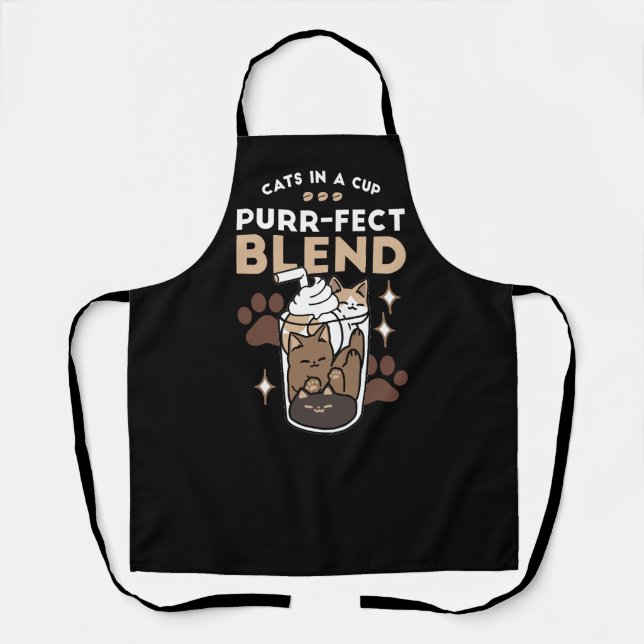 Purr-fect Blend: Coffee Design for Cat & Coffee Apron (Front)