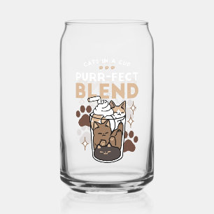 Purr-fect Blend: Coffee Design for Cat & Coffee Can Glass