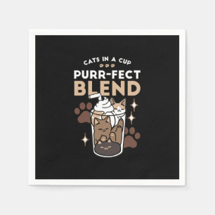 Purr-fect Blend: Coffee Design for Cat & Coffee Napkin