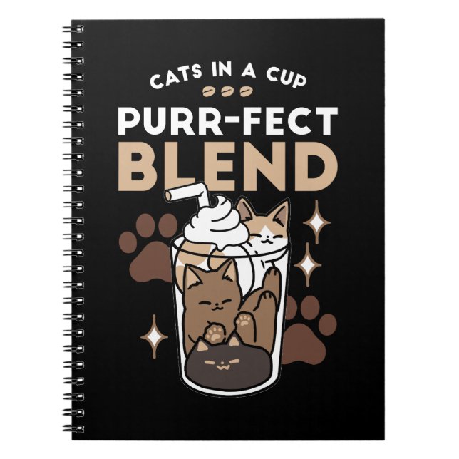 Purr-fect Blend: Coffee Design for Cat & Coffee Notebook (Front)