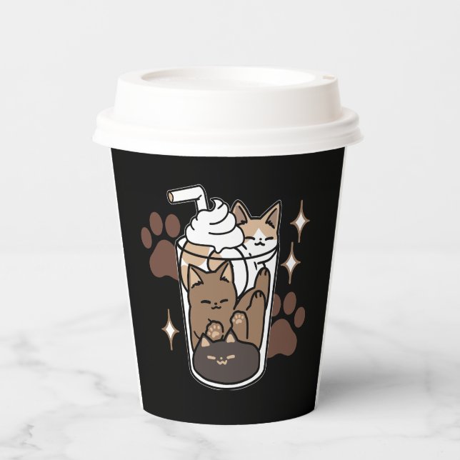 Purr-fect Blend: Coffee Design for Cat & Coffee Paper Cups (Front)