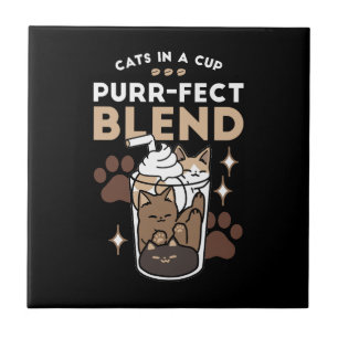 Purr-fect Blend: Coffee Design for Cat & Coffee Tile