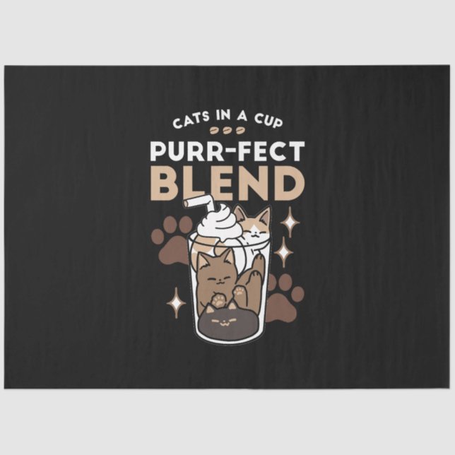 Purr-fect Blend: Coffee Design for Cat & Coffee Tissue Paper (Front)