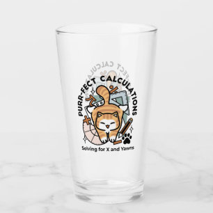 Purr-fect Calculations – Funny Math Cat Design Glass
