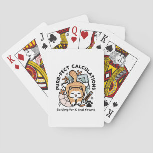 Purr-fect Calculations – Funny Math Cat Design Playing Cards