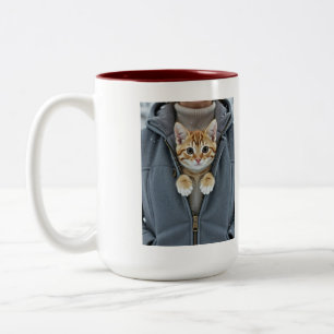 Purr-fect Cat Mom, Please Don't Touch  Two-Tone Coffee Mug