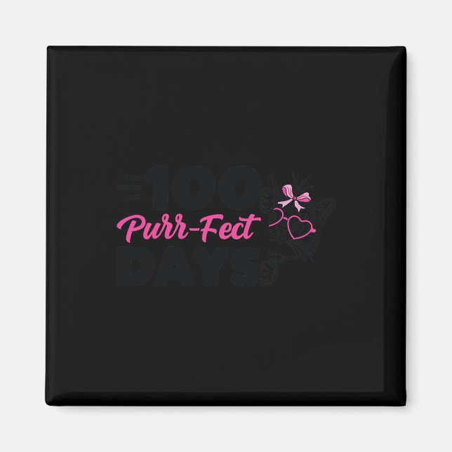 Purr-fect Days Cute Cat Student School Fun Kitten  Magnet (Front)
