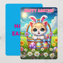 Purr-fect Easter Kitten Basket Greetings