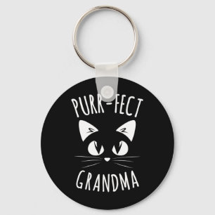 Purr-fect Grandma Fur Mom Cute Cat Lover Animal Gi Keychain