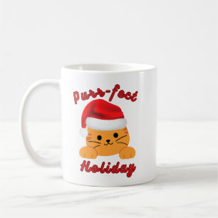 Purr‑fect Holiday Christmas Cat Lover Mug 