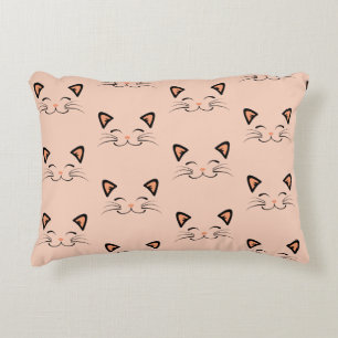 Purr-fect Kitty Floating Cat Face  Accent Pillow