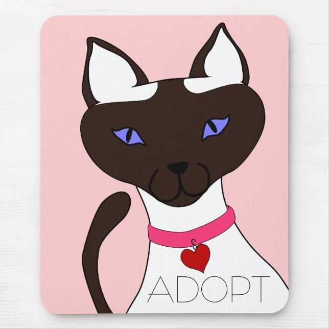 Purr-fect Moira ADOPT Pink Mousepad (Front)