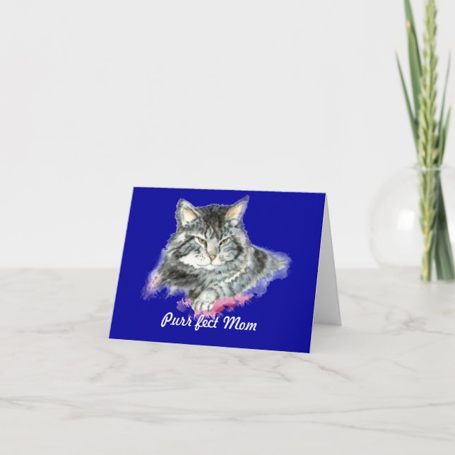 Purr fect Mom for the Cat Lover Card (Front)