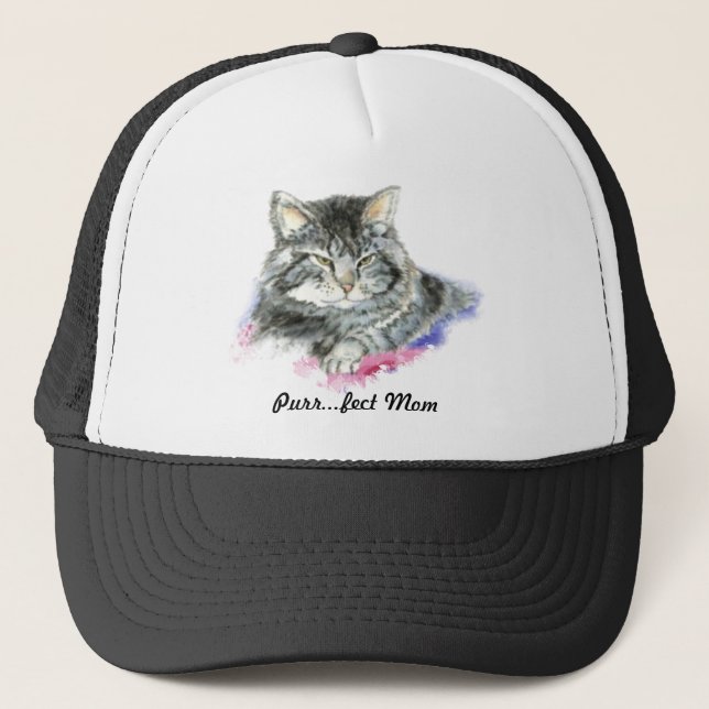 Purr fect Mom for the Cat Lover Trucker Hat (Front)