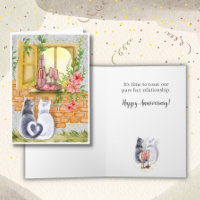 Purr-fect Relationship Wedding Anniversary Card