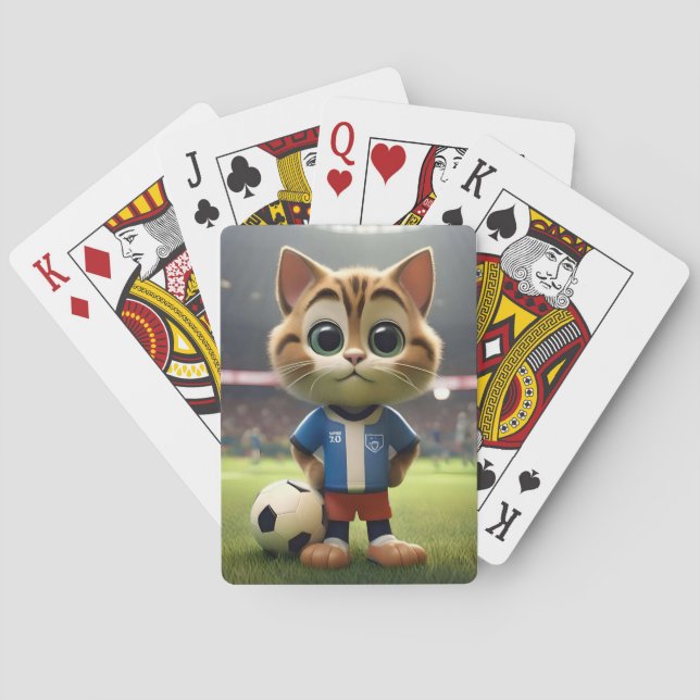 "Purr-fect Striker: The 3D Soccer Cat" Playing Cards (Back)
